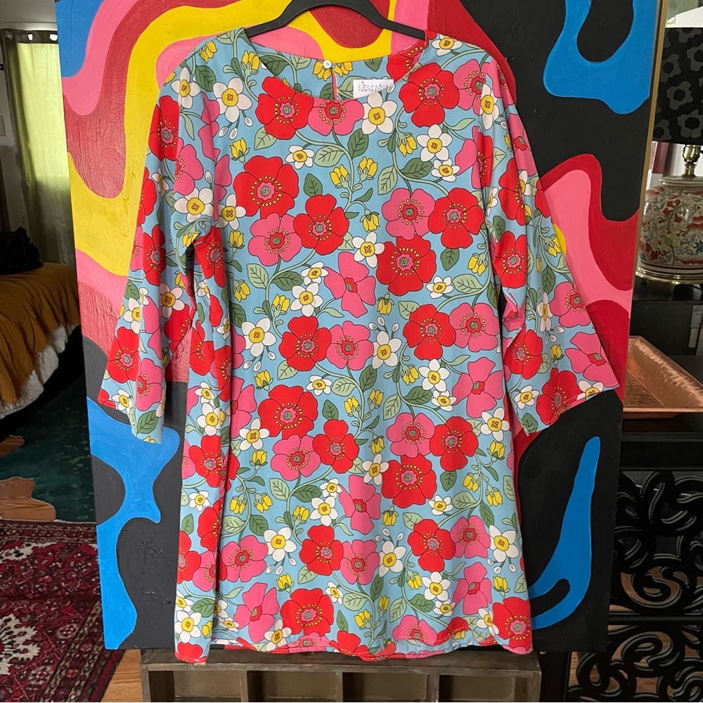 Bright floral 60s style dress